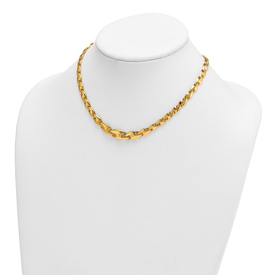 Herco 14K Polished Fancy Graduated Link with 2 Inch Extension Necklace
