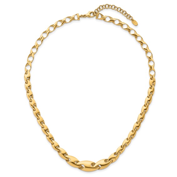 Herco 14K Polished Fancy Graduated Link with 2 Inch Extension Necklace