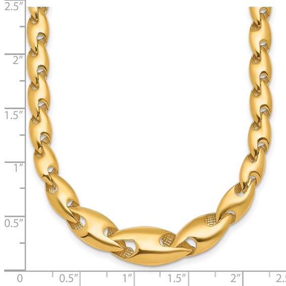 Herco 14K Polished Fancy Graduated Link with 2 Inch Extension Necklace