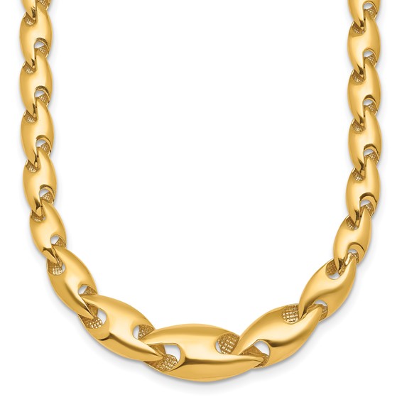 Herco 14K Polished Fancy Graduated Link with 2 Inch Extension Necklace