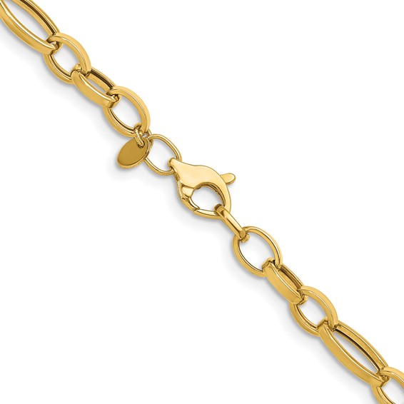 Herco 14K Polished Fancy Oval Link Necklace