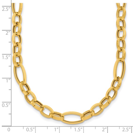 Herco 14K Polished Fancy Oval Link Necklace