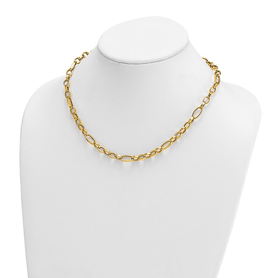 Herco 14K Polished Fancy Oval Link Necklace