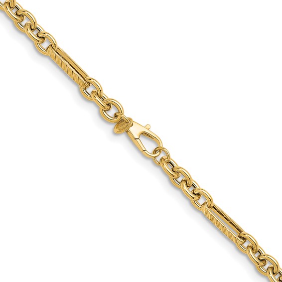 Herco 14K Polished and Textured Fancy Link Necklace