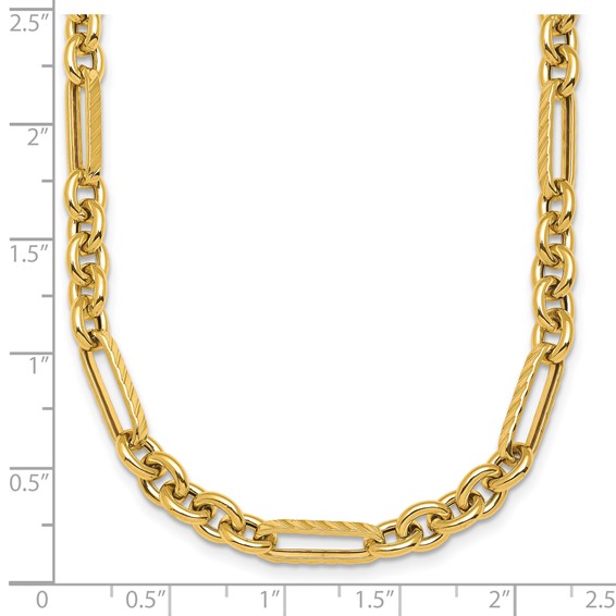 Herco 14K Polished and Textured Fancy Link Necklace