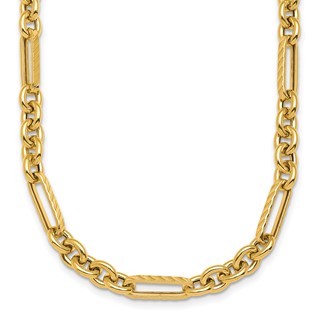 Herco 14K Polished and Textured Fancy Link Necklace