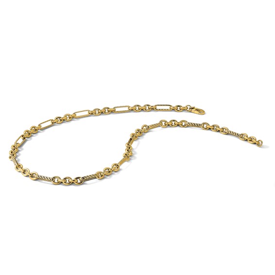 Herco 14K Polished and Textured Fancy Link Necklace