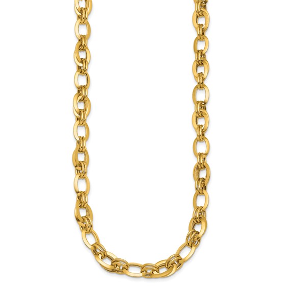 Herco 14K Polished Fancy Knife Edge Oval Link Necklace