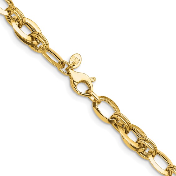 Herco 14K Polished Fancy Knife Edge Oval Link Necklace