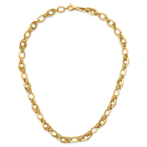 Herco 14K Polished Fancy Knife Edge Oval Link Necklace