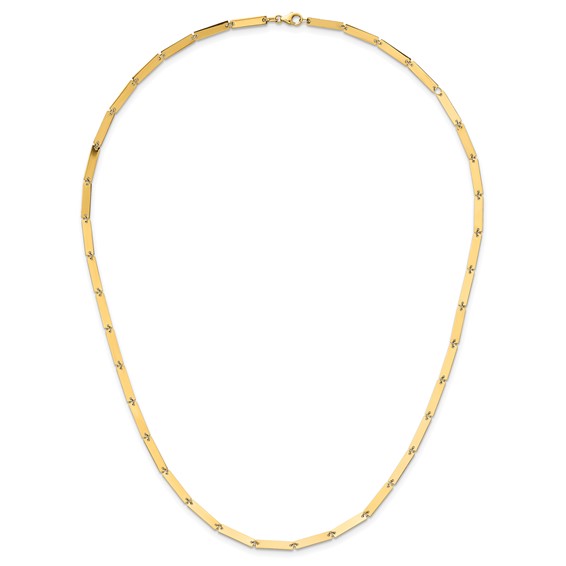 Herco 14K Polished Solid Bar Link with 2 Inch Extension Necklace