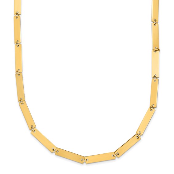 Herco 14K Polished Solid Bar Link with 2 Inch Extension Necklace