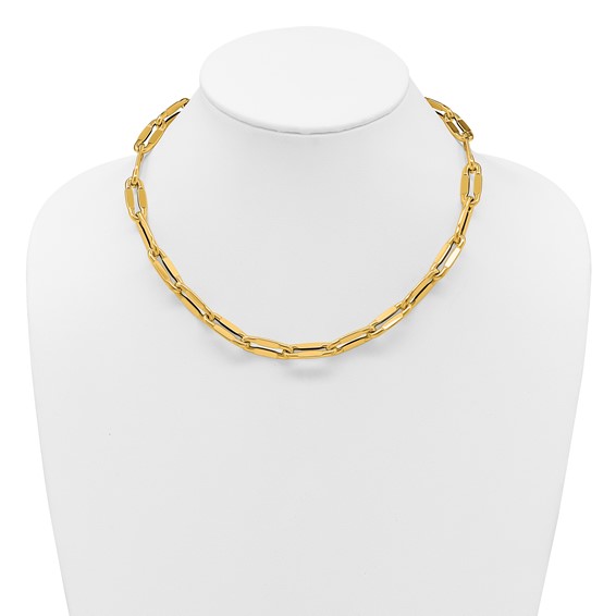 Herco 14K Polished 9.0mm Flat Elongated Link 18 Inch Necklace