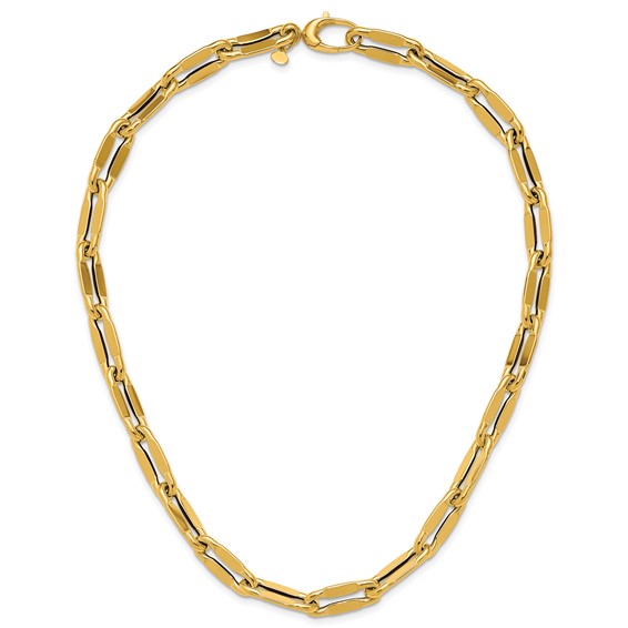 Herco 14K Polished 9.0mm Flat Elongated Link 18 Inch Necklace