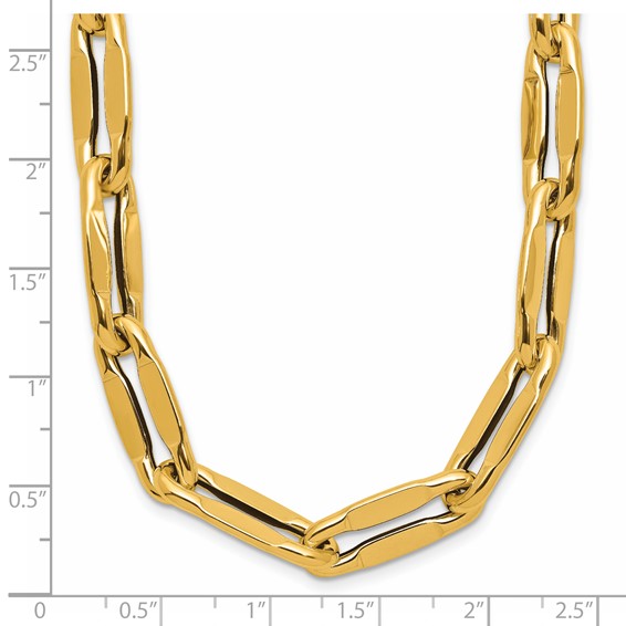 Herco 14K Polished 9.0mm Flat Elongated Link 18 Inch Necklace