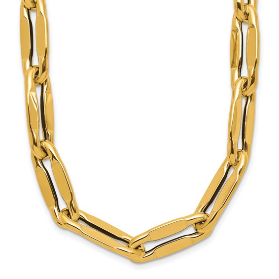 Herco 14K Polished 9.0mm Flat Elongated Link 18 Inch Necklace