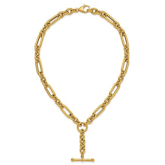 Herco 14K Polished Fancy Mixed Link Lariat 18 Inch Necklace