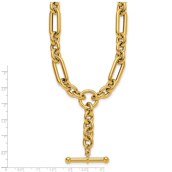 Herco 14K Polished Fancy Mixed Link Lariat 18 Inch Necklace