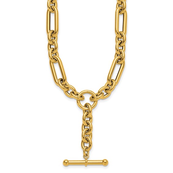 Herco 14K Polished Fancy Mixed Link Lariat 18 Inch Necklace