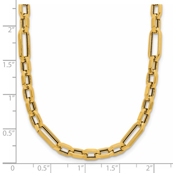 Herco 14K Polished 5.0mm Hexagonal Mixed Link 18 Inch Necklace