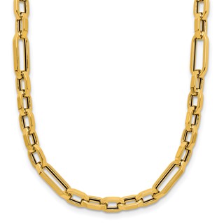 Herco 14K Polished 5.0mm Hexagonal Mixed Link 18 Inch Necklace