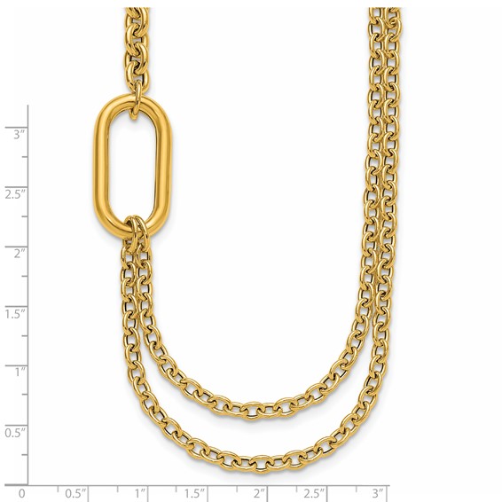 Herco 14K Polished Fancy Half 2-Strand Cable Link 18 Inch Necklace