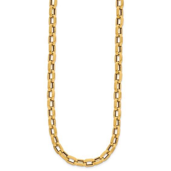 Herco 14K Polished 5.85mm Hexagonal Link 18 Inch Necklace
