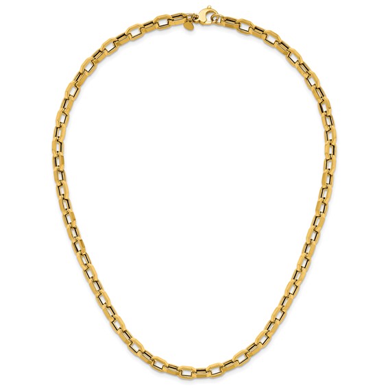 Herco 14K Polished 5.85mm Hexagonal Link 18 Inch Necklace
