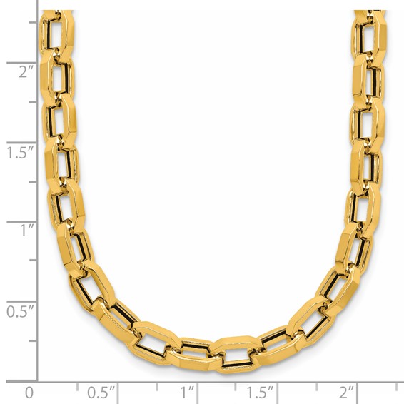 Herco 14K Polished 5.85mm Hexagonal Link 18 Inch Necklace