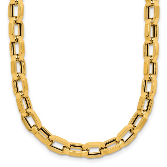Herco 14K Polished 5.85mm Hexagonal Link 18 Inch Necklace