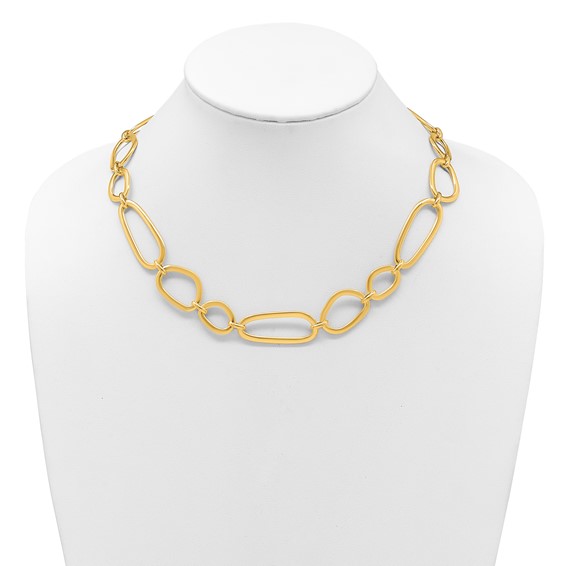 Herco 14K Polished Fancy Contemporary Link 17 Inch with 1.5 Inch Extension Necklace