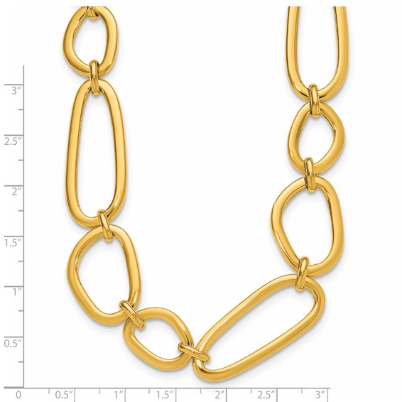 Herco 14K Polished Fancy Contemporary Link 17 Inch with 1.5 Inch Extension Necklace
