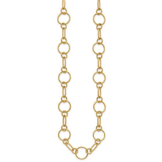 Herco 14K Polished Fancy Mixed Link 24 Inch Necklace