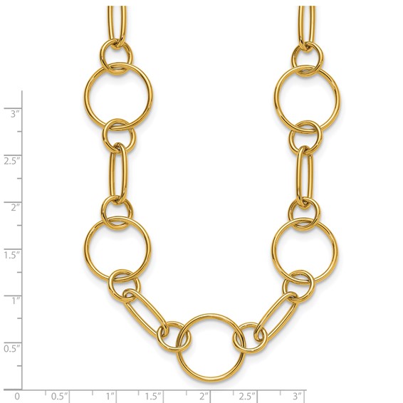Herco 14K Polished Fancy Mixed Link 24 Inch Necklace