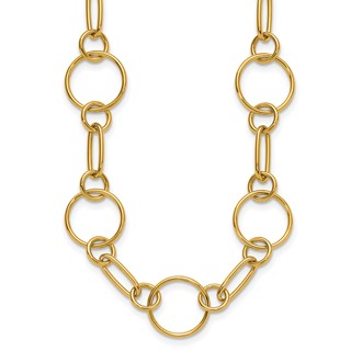Herco 14K Polished Fancy Mixed Link 24 Inch Necklace