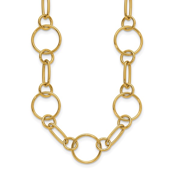 Herco 14K Polished Fancy Mixed Link 24 Inch Necklace