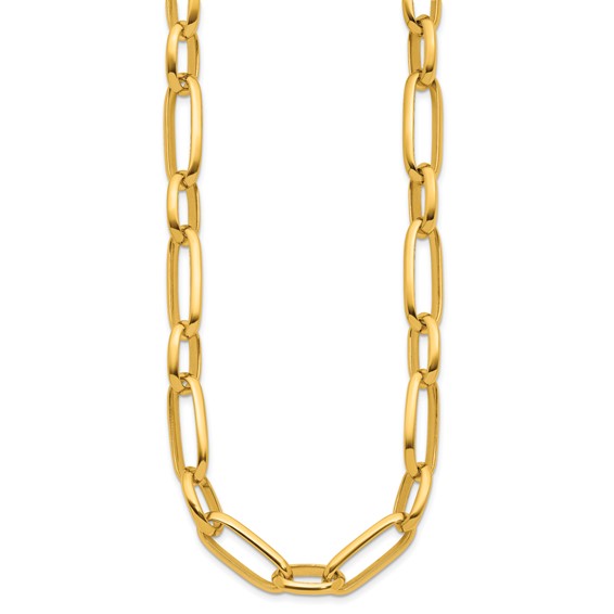 Herco 14K Polished 9.5mm Mixed Paperclip Link 18 Inch Necklace