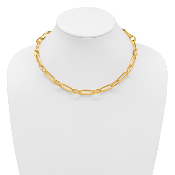 Herco 14K Polished 9.5mm Mixed Paperclip Link 18 Inch Necklace