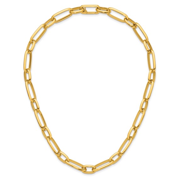 Herco 14K Polished 9.5mm Mixed Paperclip Link 18 Inch Necklace