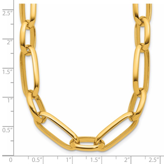 Herco 14K Polished 9.5mm Mixed Paperclip Link 18 Inch Necklace