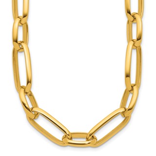 Herco 14K Polished 9.5mm Mixed Paperclip Link 18 Inch Necklace