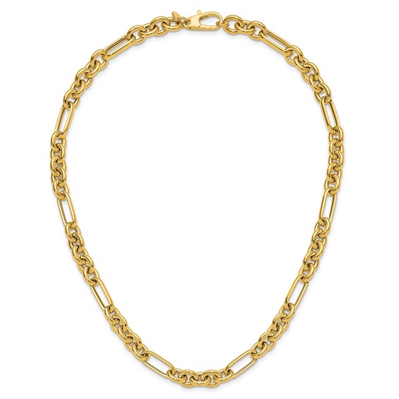 Herco 14K Polished 8.2mm Mixed Cable/Paperclip 18.25in Necklace