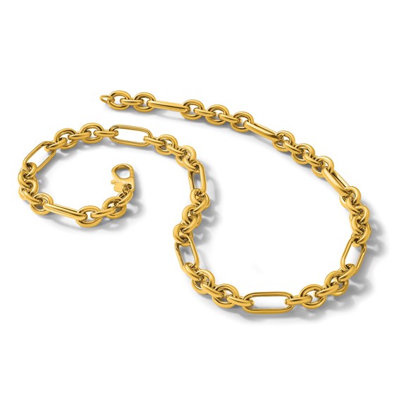 Herco 14K Polished 8.2mm Mixed Cable/Paperclip 18.25in Necklace