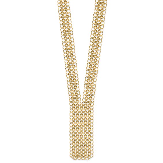 Herco 14K Polished Fancy Circle Link Tie 18 Inch Necklace