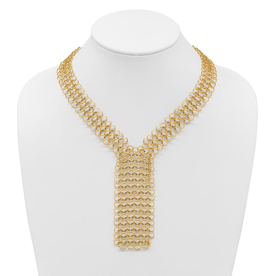 Herco 14K Polished Fancy Circle Link Tie 18 Inch Necklace