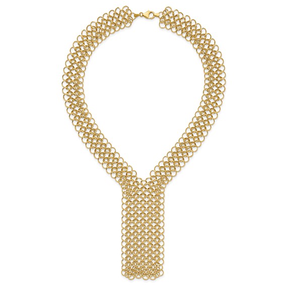 Herco 14K Polished Fancy Circle Link Tie 18 Inch Necklace