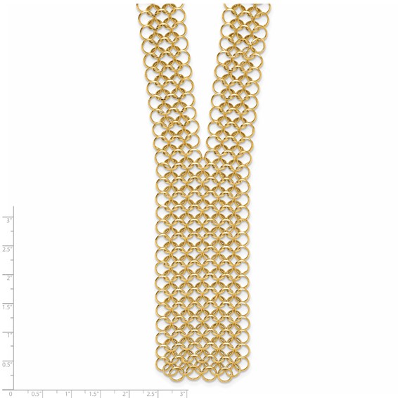 Herco 14K Polished Fancy Circle Link Tie 18 Inch Necklace