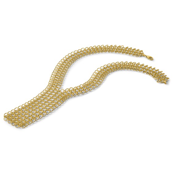 Herco 14K Polished Fancy Circle Link Tie 18 Inch Necklace