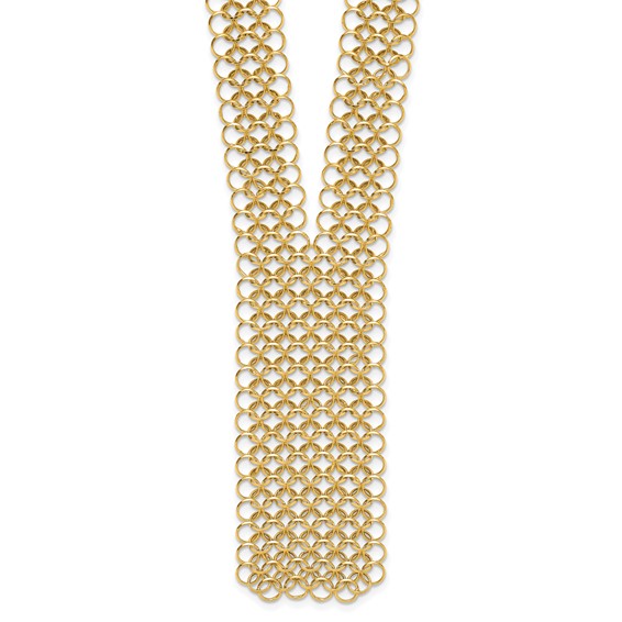 Herco 14K Polished Fancy Circle Link Tie 18 Inch Necklace