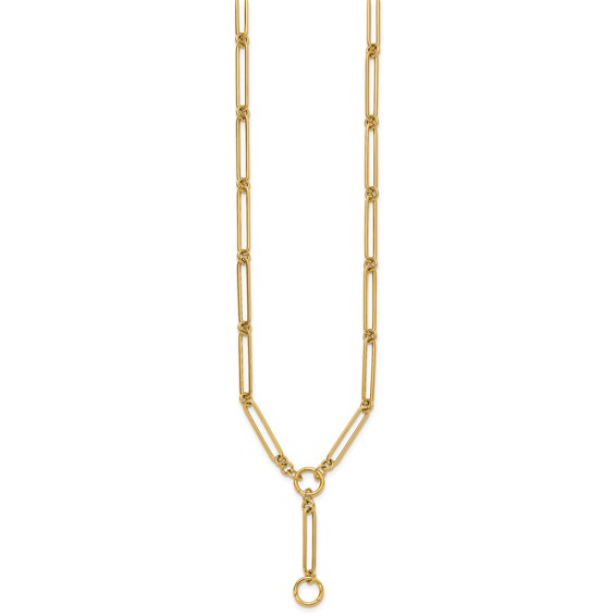 Herco 14K Polished Fancy Elongated Link Lariat 18 Inch Necklace